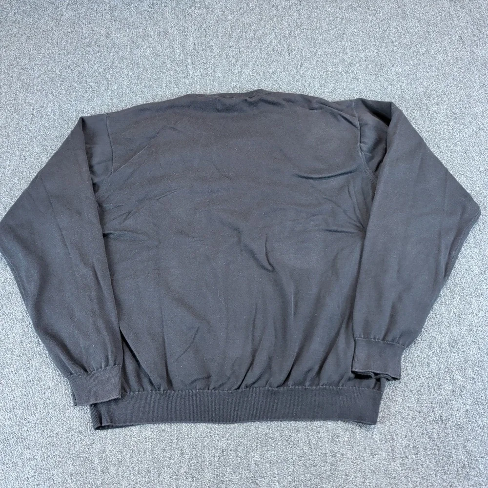 Oxford Golf Whistling Straits V-Neck Sweater Mens XL Black 100% Pima Cotton